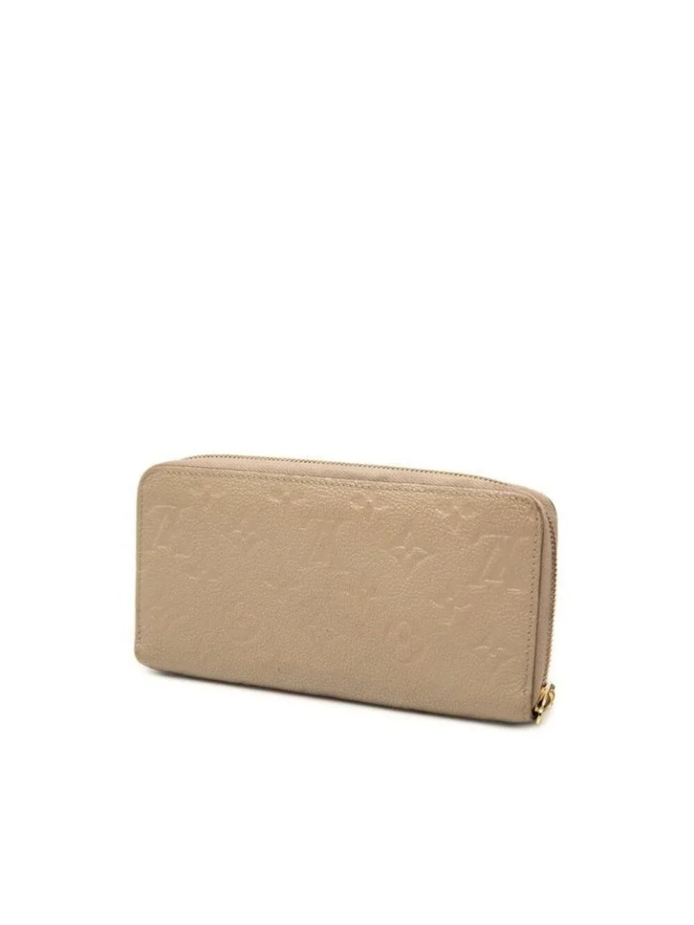Louis Vuitton Monogram Empreinte Zippy Wallet Zip Around Tourterelle Beige